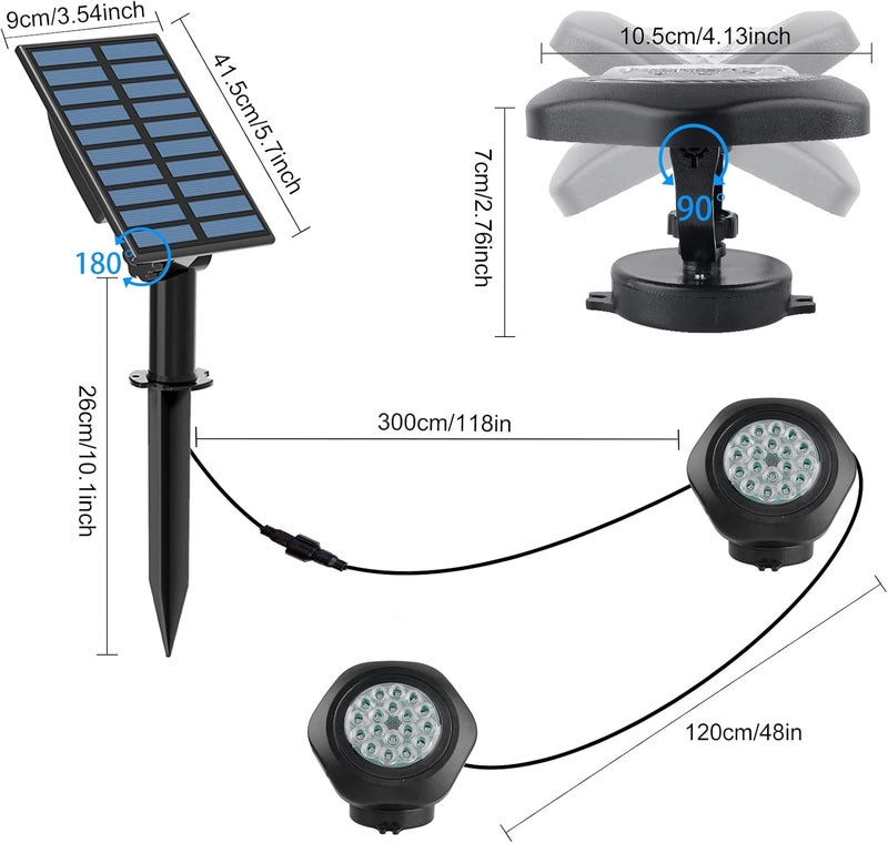 T-SUN Solar Pond Lights, IP68 Waterproof RGB LED Submersible Lights, 2-in-1 Floating & Stake Modes, Underwater Fountain Light for Garden, Pool, Fish Tank, Outdoor Pond Decoration - Image 5